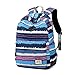 Produktbild VADOO Casual Canvas Rucksack Daypack Travel Schultertasche Schulranzen für Mädchen im Teenageralter Jungen (blau), Aquarellfarbe Streifen 5012,16, 9 x 13 x 7,7 Zoll