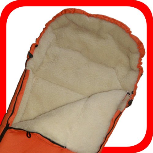 Universal Footmuff For Babies, 100% lambswool scarf, Orange
