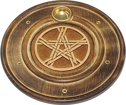 Find Something Different Trovare Qualcosa di Diverso e Cono incenso Legno con Incisione pentacolo Holder, Multicolore