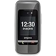 emporiaOne | Senior Cell Phone | Flip Phone Without Contract | Mobile Phone with Emergency Call Button | 2.4-inch Display | Spacegrey, Grey/Silver