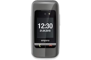 emporia ONE | telefon komórkowy dla seniorów | składany telefon komórkowy bez umowy | telefon komórkowy z przyciskiem alarmowym | wyświetlacz 2,4 cala | Space Rey, all_carriers szary/srebrny