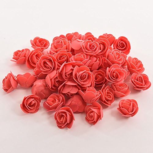 50Pcs Foam Roses Artificial Flower DIY Wedding Bride Bouquet Party Decor (Red)