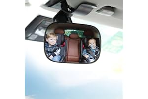 HUEMTNOR Rücksitzspiegel für Babys im Auto, 360° Schwenkbar Baby-Autospiegel, Autositz Rückspiegel mit Clip, Bruchsicherer Auto-Rückspiegel Spiegel Auto Baby für Meisten Auto