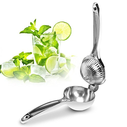 VWH Zitronenpresse - Zitruspresse Premium Qualität in Edelstahl - Hand-Zitruspresse für kleine Früchte