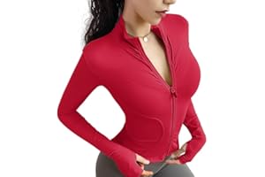 VEKTOL Womens Gym Tops Long Sleeve Sport T-Shirt Activewear Running Workout Yoga Tops Tee Shirts Zip Breathable Active Wear Shirt with Thumb Holes