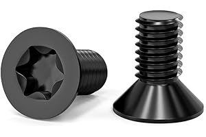 ORTAVA 100 viti a testa svasata M3 x 6 mm, viti a testa svasata Torx, in acciaio inox 304, con testa a esagono incassato/Torx (ISR/TX) secondo la norma ISO 14581/DIN 965, per macchine, mobili (nero)