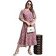 Preneum Women's Maxi Fit & Flare Print Georgette Regular Sleeves Casual Dress |Summer Dress |Casual & Everyday Wear