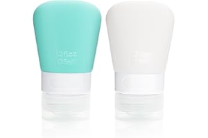 WLLHYF Silikon-Reiseflaschen, auslaufsicher, nachfüllbar, tragbare Reisegröße, Flüssigkeitsbehälter für Shampoo und Lotion, 2 Stück