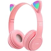 Cat Headphone Girls Boys Headphones Wireless English Training Clarks With Earphone Light Microphone