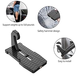 Pawaca auto porte, chiavistello porta veicolo scala pieghevole pedale a forma di U Slam latch con martello di sicurezza (versione aggiornata), facile accesso al tetto dell’ auto per Jeep/SUV, supporta fino a 250 kg/249,9 kilogram nero