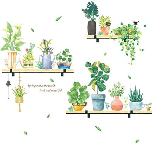 HCCY Potted plants and fresh creative wall decorations posters restaurant living room bedroom quarters warm wall sticker 109*102cm