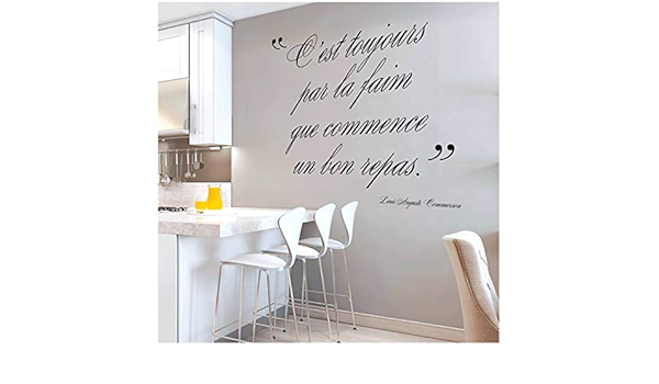 Les Tresors De Lily Q7131 Sticker Geant Citations C Est Toujours Par La Faim Que Commence Un Bon Repas Louis Auguste Commerson 140x140 Cm Amazon Fr Jeux Et Jouets