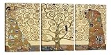 cuadros gustav klimt arbol vida Grosor del marco: 2 cm. LuxHomeDecor Quado Gustav Klimt - Árbol de la Vida, 120 x 60 cm, 3 Piezas, 60 x 40 cm, impresión sobre Lienzo con Marco de Madera, Arte Decorativo