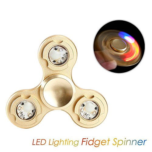 SIYANG Metal Tri-Fidget Spinner Toy 360 Degree High Speed Rotation Hand Finger Toy (Golden with LED) SIYANG Metal Tri-Fidget Spinner Toy 360 Degree High Speed Rotation Hand Finger Toy (Golden with LED)