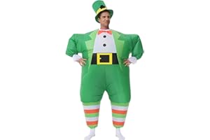 Arokibui Inflatable St. Patrick's Day Costume Blow up Green Leprechaun Costume Party Halloween Costume Unisex Costume