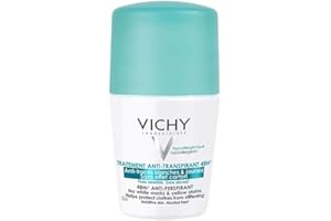 Vichy Dermo-Tolerance Deodorante Roll-On, Per Pelli Sensibili, Unisex, Anti Umidità e Anti Odori, Antimacchia e Anti Traccia, Pelle Asciutta e Fresca per 48h, Con Acqua Termale di Vichy, 50 ml