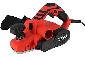 OXEO Rabot électrique 900W livré avec 1 sac à poussières - Largeur de rabotage 82mm - Profondeur de feuillure maxi : 11mm