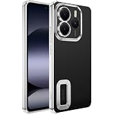 Coverzone Xiaomi Redmi Note 14 5G ile uyumlu Kılıf Kamera Korumalı Logo G&ouml;steren Parlak renk kenar &ccedil;izgileri ile şık bir tasa
