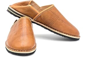 traditionalBM Babouche berbère artisanale en Cuir pour homme et femme Bout rond couleur noir marron bleu interieur exterieur Fait au maroc