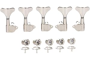 DOPRO Accordeurs de basse scellés 5 cordes 18:1 pour guitare basse, mécaniques d'accordage de basse compatibles avec Ibanez/Yamaha Style acoustique/électrique en nickel 3R/2L