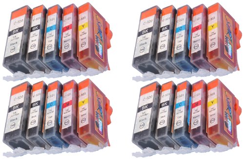 Start - 1 Jeu   5 Cartouches d encre Compatible CHIP PGI CLI 520 521 - Noir  grande   petite   Cyan  Magenta  Yellow - cartrouches d encre pour Canon Pixma IP 3600 4600 4600x 4700 MP 540 550 560 620 630 640 980 990 MX 860 870 - avec puce - mise en place imm  diate de la cartouche d encre sans adaptateur - pas d   tiquette    puce - comme dans le cas des cartouches d origine - 100  Manom  tre - 100 qualit   - Cartouche de rechange de qualit  