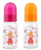 Primamma Glass Bottles for Girls 125 ml Silicone Size 1 Set of 2