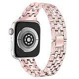 Battnot Bling Edelstahl Metallarmband Uhrenarmbänder für Apple Watch Series 4 40mm Uhrenarmband-Handgelenksriemen für Damen Herren Einstellbar Ersatzband Adjustable Watch Band Replacement Wriststraps