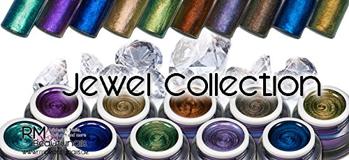 RM Beautynails Premium UV Metallic Glittergel Jewel Collection Tansanit Blau 5ml UV-Gel Profifarbgel kein absenken der Pigmente sehr hohe Deckkraft - 2