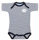  Strampler/Babybody/Spieler/Body Baby Weiß Blaue Stickerei Wunschkind 100% Baumwolle Fair-Trade Ringelsuse