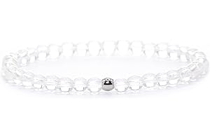 Echtes Bergkristall Edelstein Armband mit 4mm Perlen - verschiedene Längen - Heilstein Schutzstein Talisman Glücksbringer Geschenk (Bergkristall, 22CM)