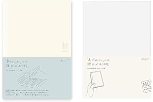 aburiya Midori MD A5 Notizbuch mit 5mm Linie 15295-006 und transparentem Schutzumschlag 49360-006, Hergestellt in Japan