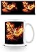 Produktbild 1art1 Set: Die Tribute von Panem, Mockingjay, Teil 2, Spotttölpel in Flammen Foto-Tasse Kaffeetasse (9x8 cm) Inklusive 1x Überraschungs-Sticker