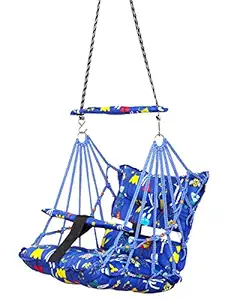 FABKNIT Baby Swing Suitable for Indoor ,Outdoor,Balcony and Cotton Baby Hanging Swing FABKNIT (Blue)