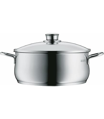 VIER Edelstahltopf 18 Cm – Niedrig & Induktionsgeeignet | 18/10 Edelstahl