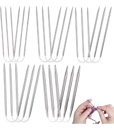 Aiguilles à Tricoter Circulaires Set Tricot LIHAO - 10 Aiguilles Circulaires Bambou (3.5-10.0mm) Avec Accessoires 100cm Longueur Totale