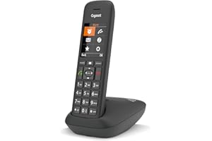 Gigaset C575 - DECT Telefono - Display a colori TFT - Moderna Interfaccia Utente - Ergonomico e Tecnologico - Sveglia, Nero [Versione Italiana]
