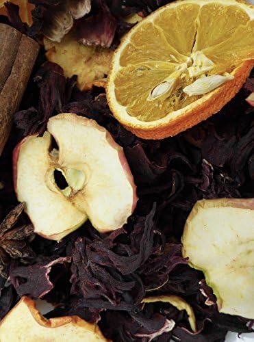 Aromatherapy All Natural Autumn Winter Pot Pourri | with dried Apple, Hibiscus flowers, Sweet Orange, Cinnamon &amp; Star Anise | warming &amp; comforting spice citrus fragrance | infused with pure essential oils of Sweet Orange &amp; Cinnamon | envelopes the room in a festive autumn winter spice fragrance | Festively fragrant - creates a festive, cosy, welcoming atmosphere.