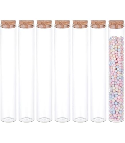 FUNOMOCYA Tubes À Essai En Verre 20 X 150 Mm En Liège Mini-bouteilles Pour Le Stockage En Laboratoire - 4