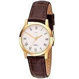 Quarzuhr - Armbanduhr - Damen Quarz Analog Edelstahl gold vergoldet Leder Damenuhr
