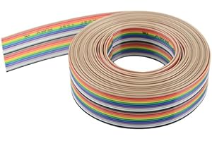 XINGYHENG BGTXINGI 20pin Wire Rainbow Color Flat Ribbon IDC Wire Cable(16ft/5m 20Wire)