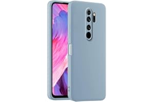 HULLIN Custodia per Telefono in Silicone Colorato, Adatta per Redmi Note 8 Pro (6.53") - Blu fumo
