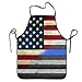 Produktbild Roue Fully Adjustable Apron Red White, and Blue, Thin Blue Line American Flag Unisex Printed Kitchen Aprons Chef Aprons