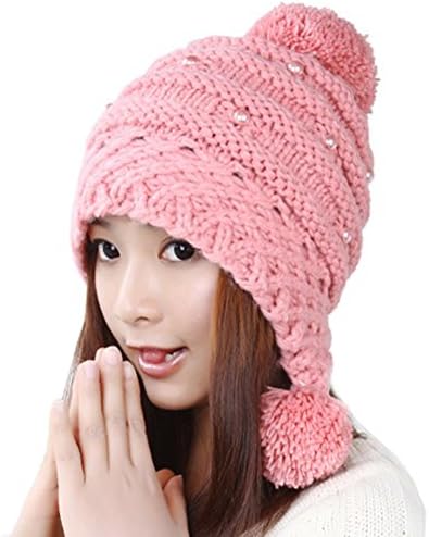 JIANCHIJY Korean Women's Warm Hat No Women's Golf Ball Hat Knitted Hat Woolen Yarm Hat-C One Size
