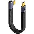 ETZIN Usb C Short cable 240W Thunderbolt Cable Fpc Usb C cable 0.4Ft Compatible Thunderbolt 4,Usb 4.0,Pd 240W,8K@60Hz,40Gbps (Epl-1161Cc, 40Gbps/8K), Black