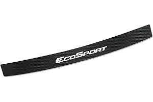 SYMILOV Car Rear Bumper Protector Strip for Fo-rd Ecosport Rear Trunk Sill Plate Scuff Plate Sticker Carbon Fiber Anti-Scratch Trim Cover Film Styling Accessories,Black