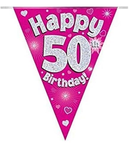OakTree Ltd Happy 50th Birthday Striscione Banner, Foil