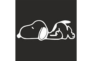 STICKIFY Snoopy Vinyl Stickers for Car Rear Boot, Window, Laptop, iPad, Motorcycle – Rider Design (15x15cm) and Sleepy Design (6x17cm) – Durable Laminated Decals – Black or White (White, Sleepy 6x17cm)