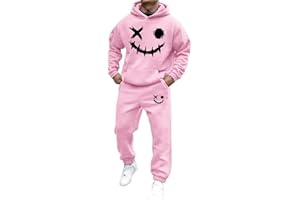 Mfhmom Trainingsanzug Set Herren Damen Horror Tracksuit 2 Teilig Y2k Hoodie und Sporthose Baggy Jogginganzug 2024 Hip Hop Streetwear Sport Freizeitanzug Atmungsaktiv Hausanzug Geschenk Papa Freund