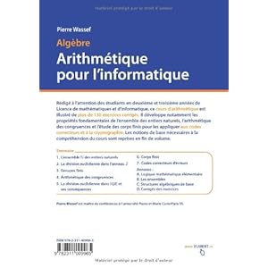 Algèbre - Arithmétique pour l'informatique - Licence 2 & 3 Mathématiques & Informatique Livre en Ligne Algèbre - Arithmétique pour l'informatique - Licence 2 & 3 Mathématiques & Informatique Livre en Ligne - Telecharger Ebook