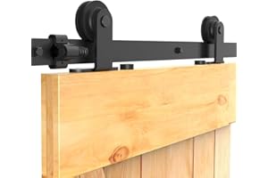 CCJH 7.5FT/228cm Sliding Barn Wood Door Hardware Closet Track Kit Single door -Portes coulissantes Matériel Trousse Unique patin à roulettes